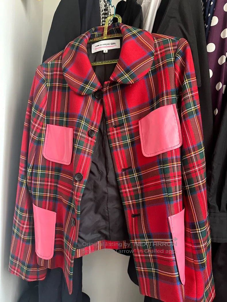 Comme des Garcons Comme Des Garcons Red Plaid Wool Jacket Size S Size S / US 4 / IT 40 - 4 Thumbnail