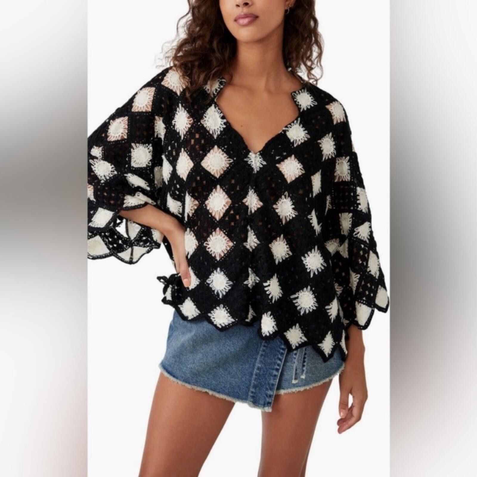 Free People Free People Beach House Crochet Tee Size S / US 4 / IT 40 - 5 Thumbnail