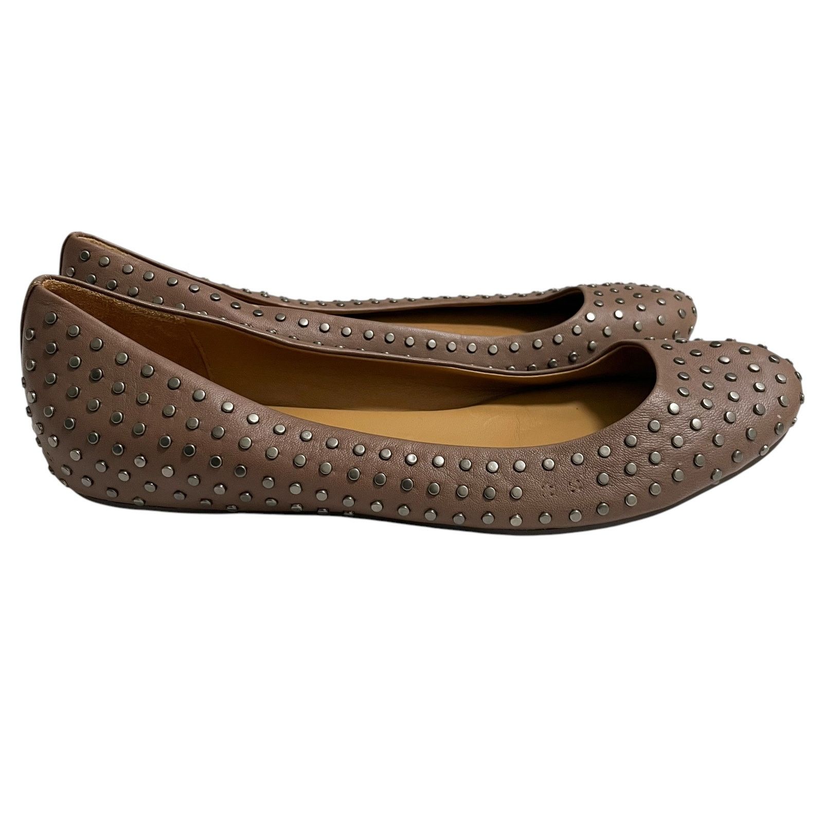 Michael Kors KORS Michael Kors Brown Studded Leather Slip On Ballet Flats Size US 10 / IT 40 - 1 Thumbnail