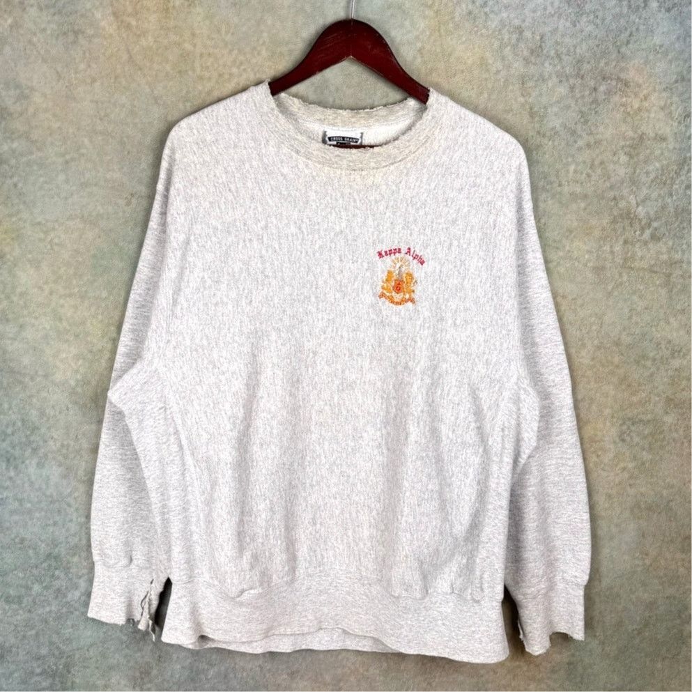 Lee × Vintage VTG 90s Kappa Delta Crewneck Sweatshirt XL Gray Heavyweight Size US XL / EU 56 / 4 - 1 Thumbnail