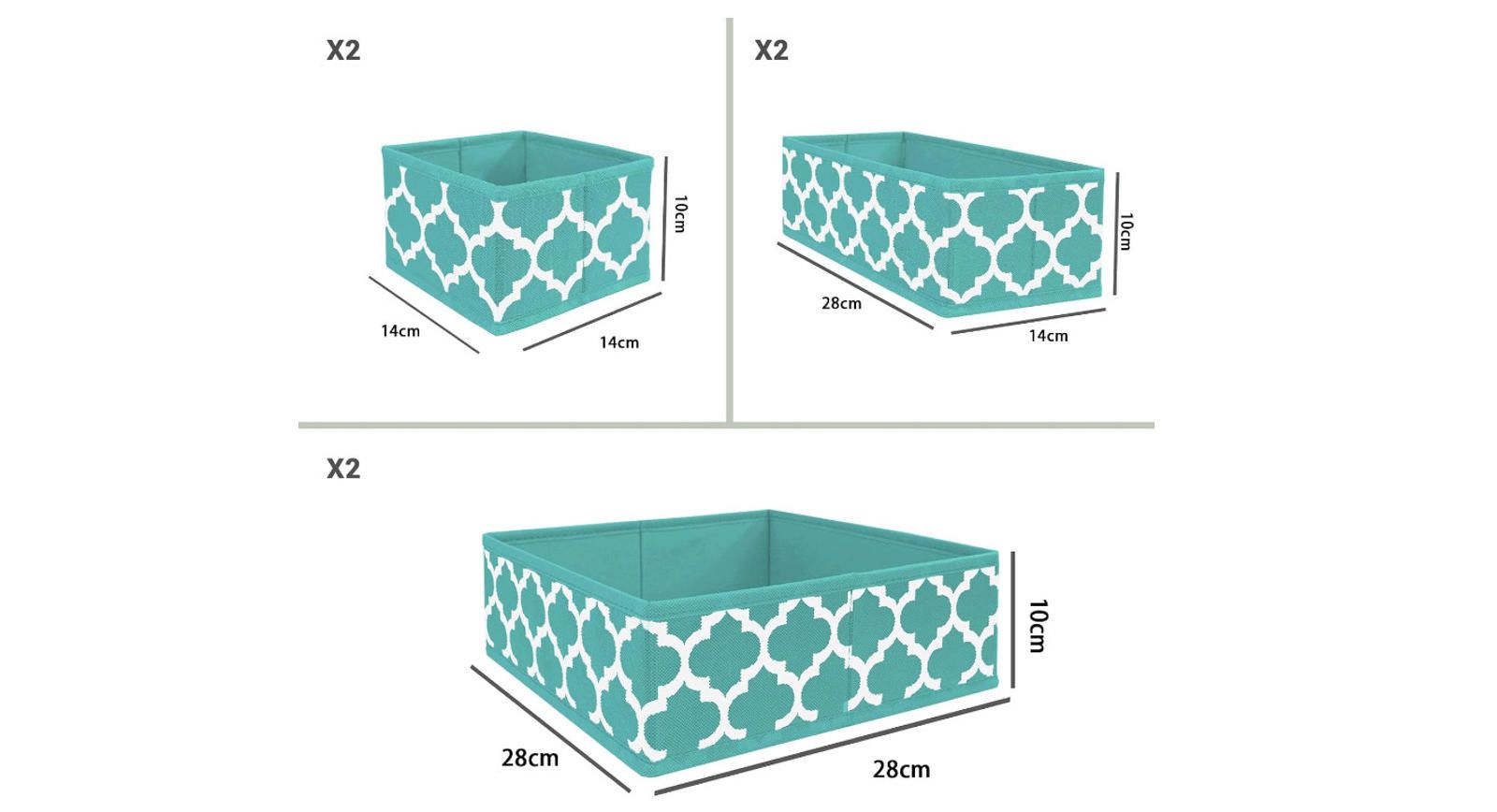 Designer Underwear Drawer Organizer Basket Bins Fabric Drawer Divider Size ONE SIZE - 4 Thumbnail