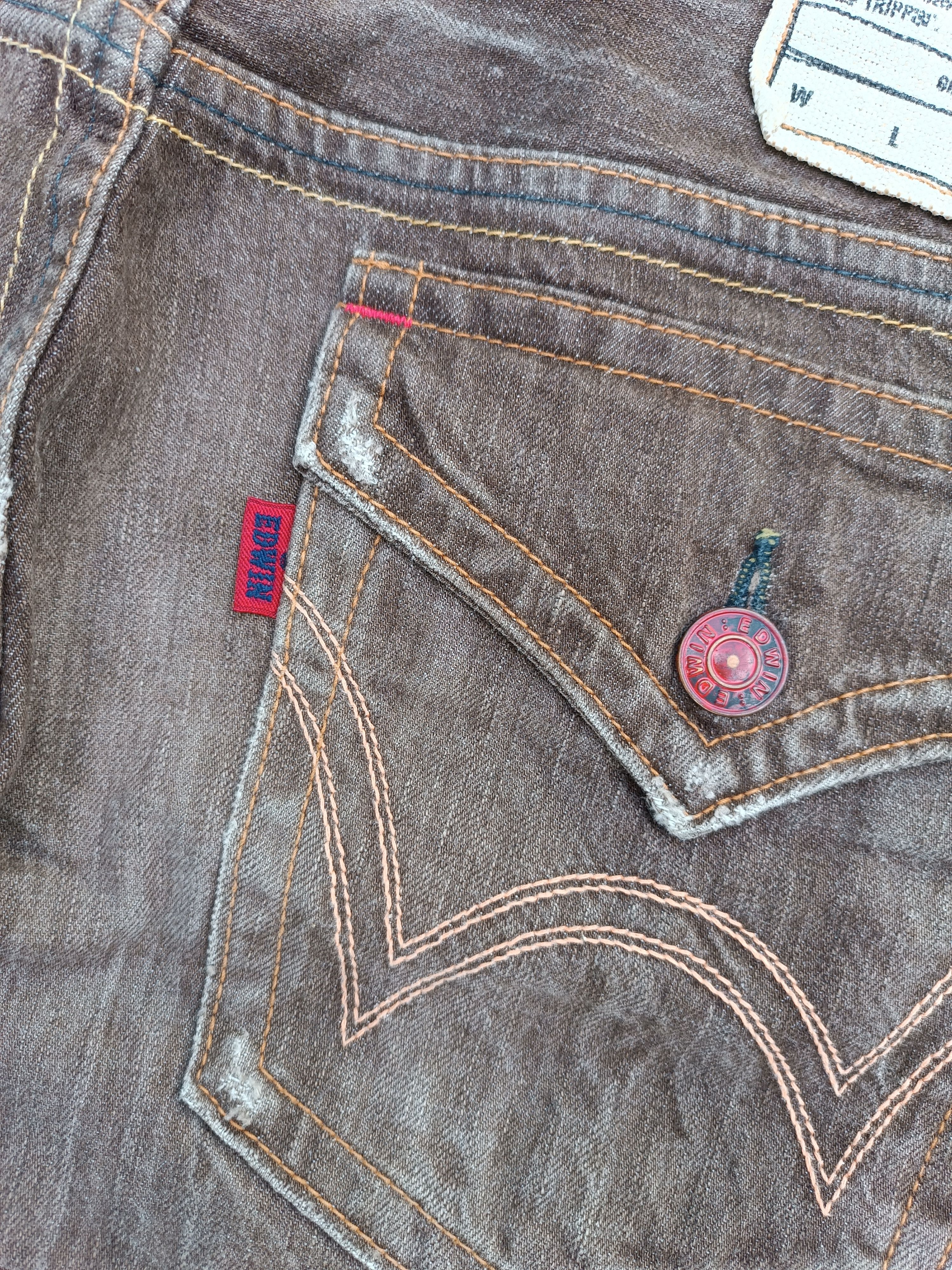Japanese Brand FLARED 90s Edwin 503 Flare BlueTrip Whiskers Faded Jeans Size US 35 - 19 Thumbnail