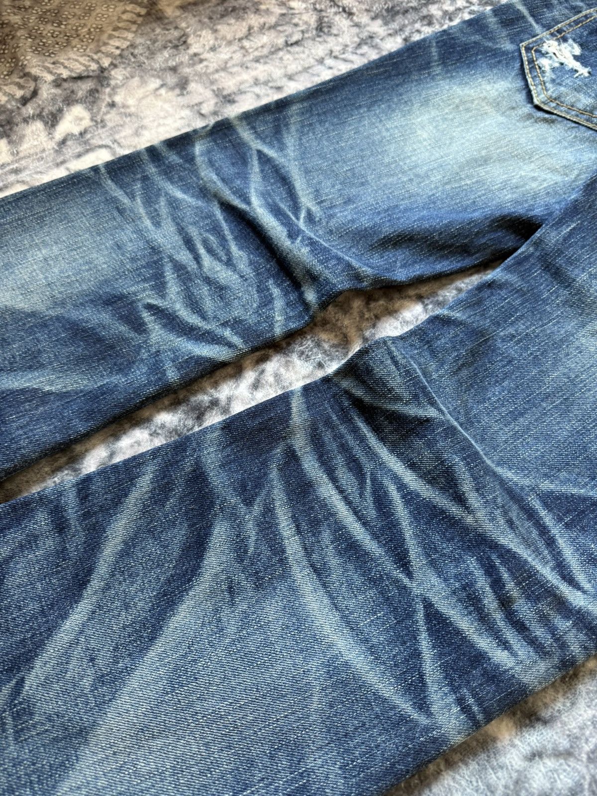 Hysteric Glamour × Japanese Brand Yoshitomo Lolita Japan Heavy Whisker Blossom Flare Jeans Size US 29 - 16 Thumbnail
