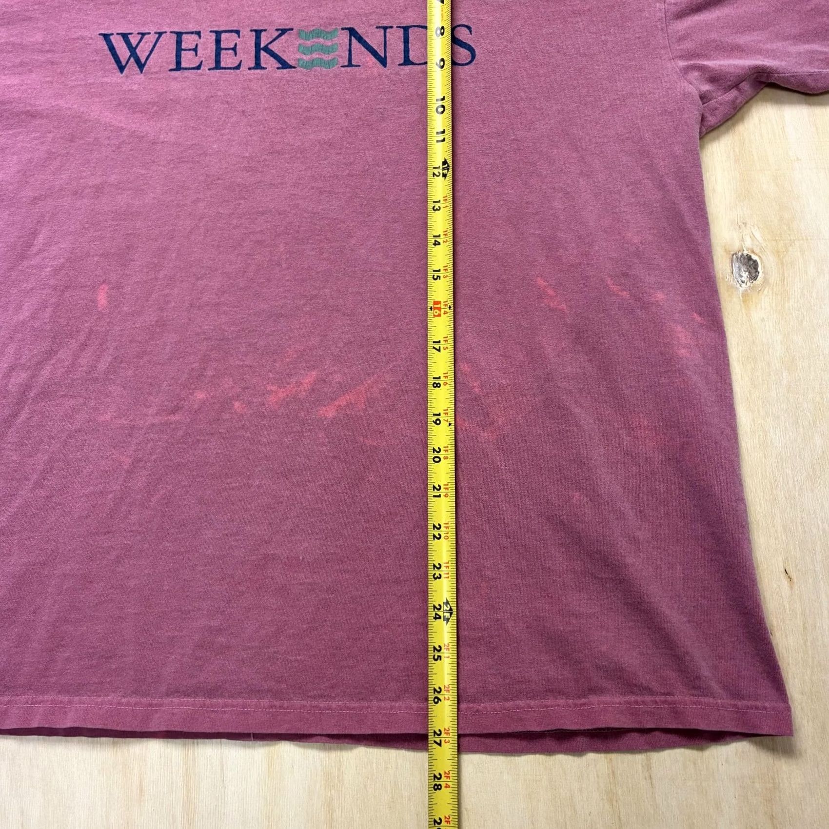 Anvil VINTAGE Anvil Weekends Shirt Mens XL Pink Graphic Print Cotton Crew Neck Short Sleeve T-Shirt Size US XL / EU 56 / 4 - 5 Thumbnail