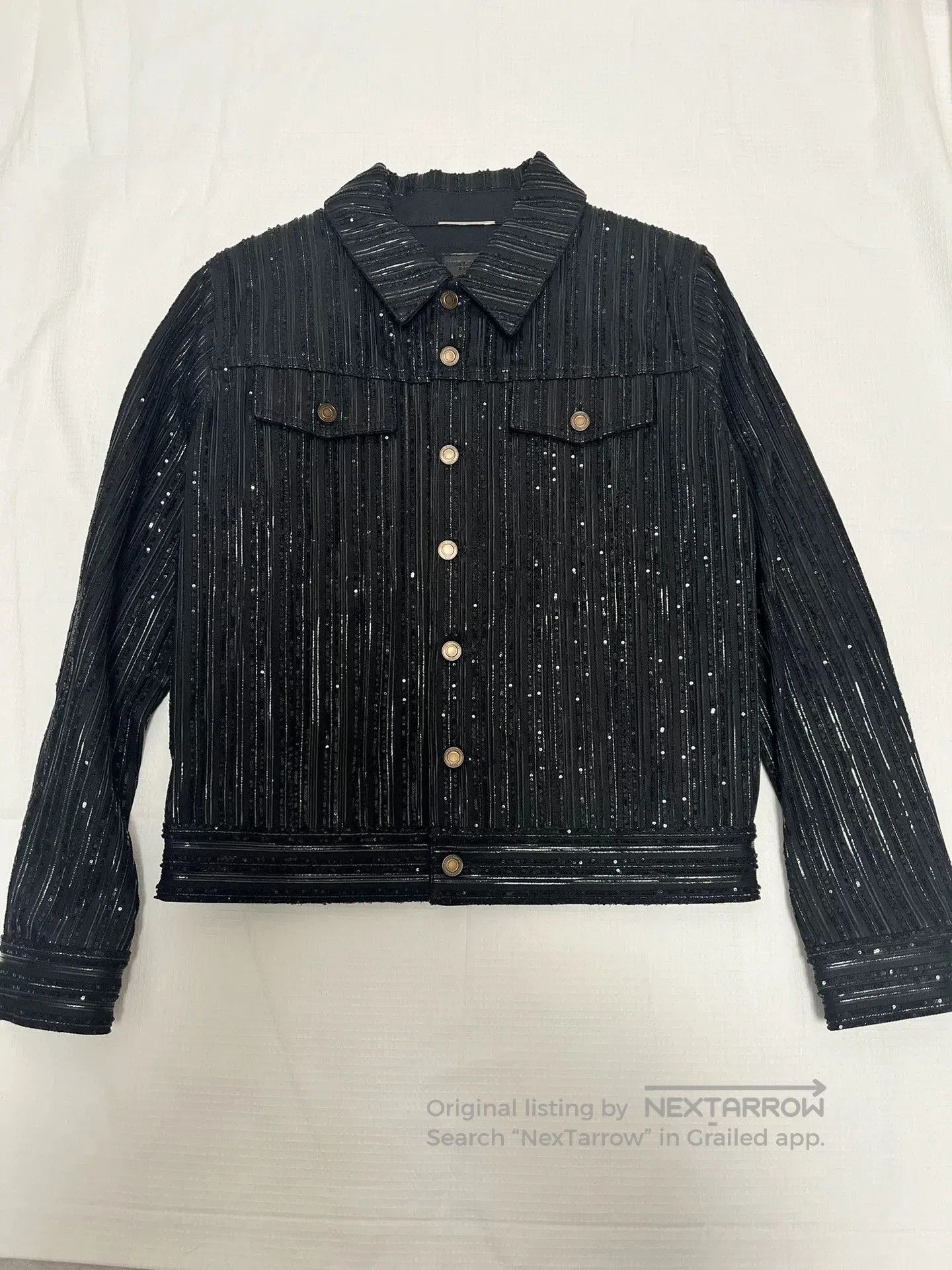 Saint Laurent Paris Saint Laurent Paris Black Sequin Jacket M. Size US M / EU 48-50 / 2 - 1 Thumbnail