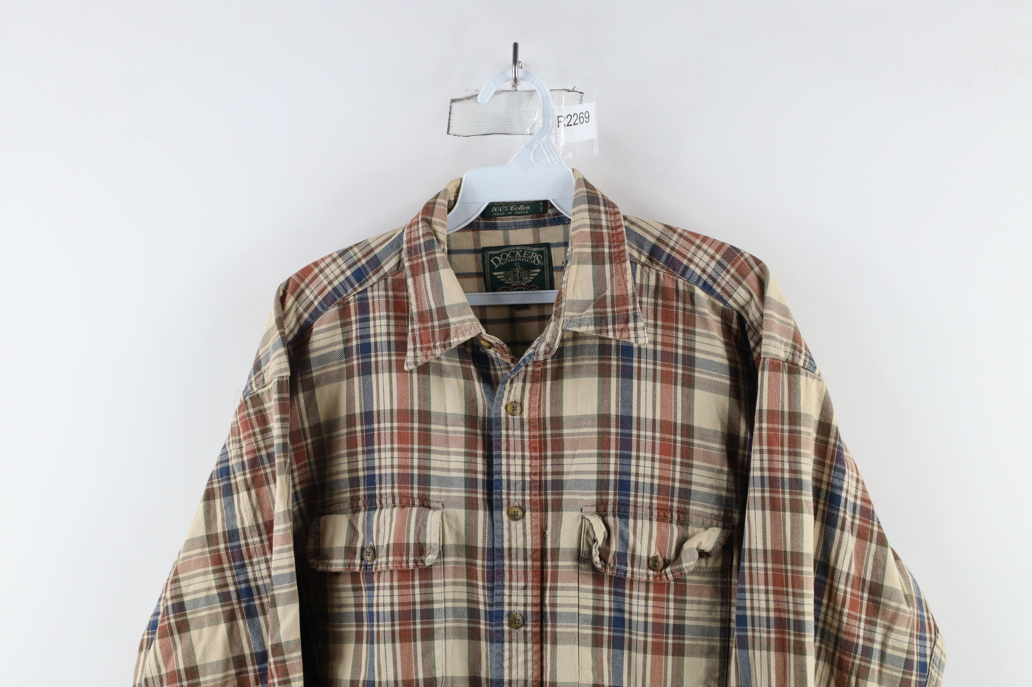 Vintage Vintage 90s Streetwear Flannel Collared Button Shirt Plaid Size US M / EU 48-50 / 2 - 2 Thumbnail