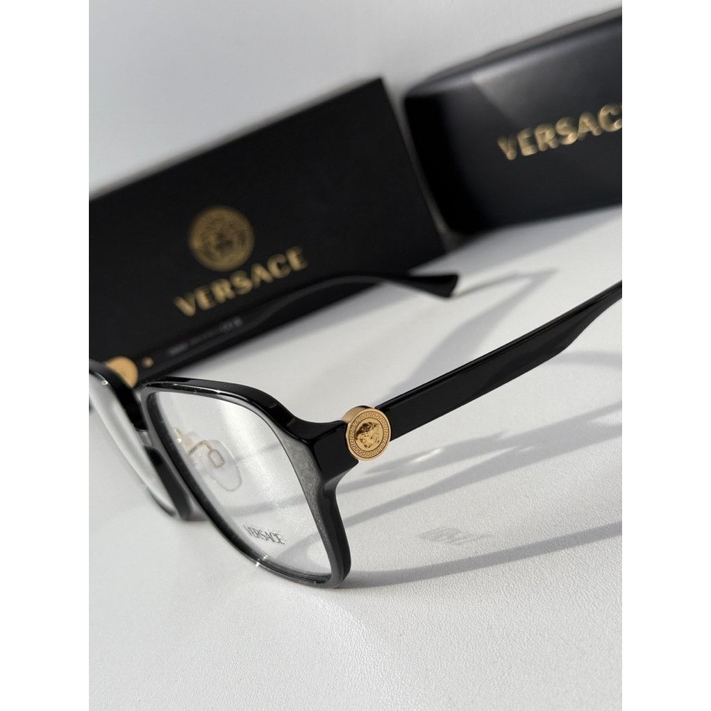 Versace NEW Versace VE3333-D Black Square Eyeglasses Frames Size ONE SIZE - 4 Thumbnail