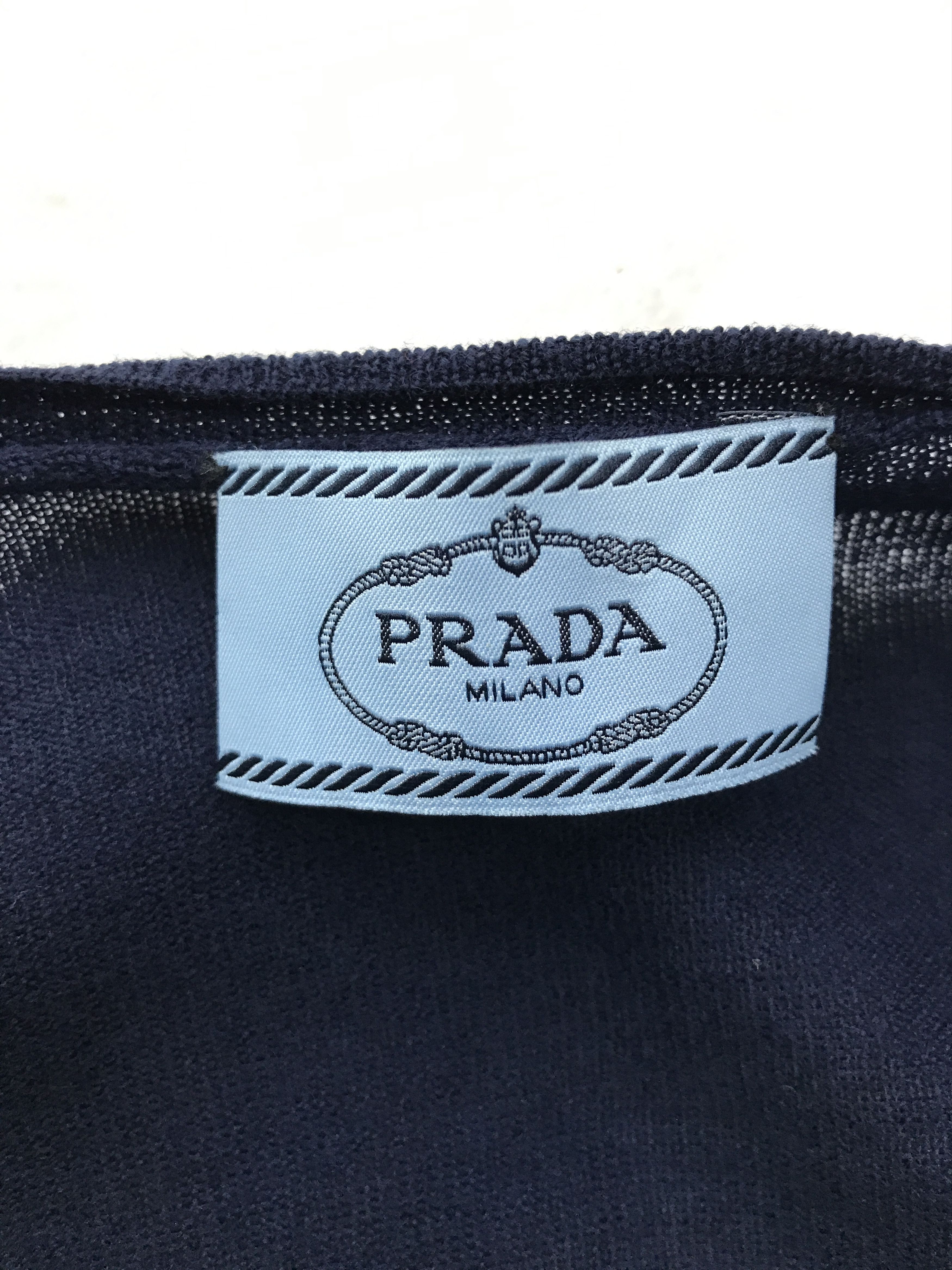Prada PRADA Crew Neck Knit Cardigan Size 38 M Equivalent Navy Size S / US 4 / IT 40 - 6 Thumbnail
