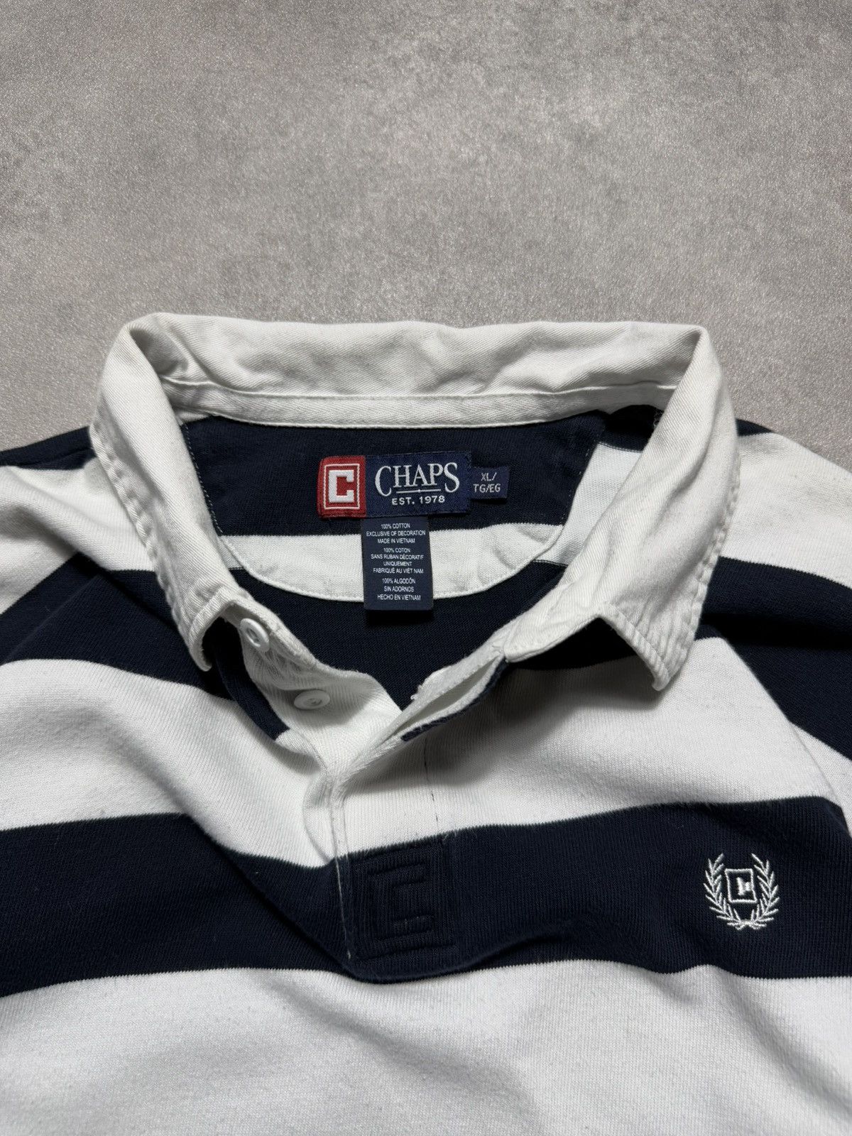 Chaps Ralph Lauren × Vintage Chaps Ralph Lauren Long Sleeve Polo Vintage Cropped Fit Size US XL / EU 56 / 4 - 4 Thumbnail