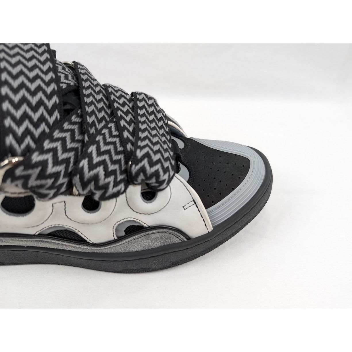 Lanvin o1rshd1 Curb Sneakers in White/Anthracite Size US 8 / EU 41 - 3 Thumbnail