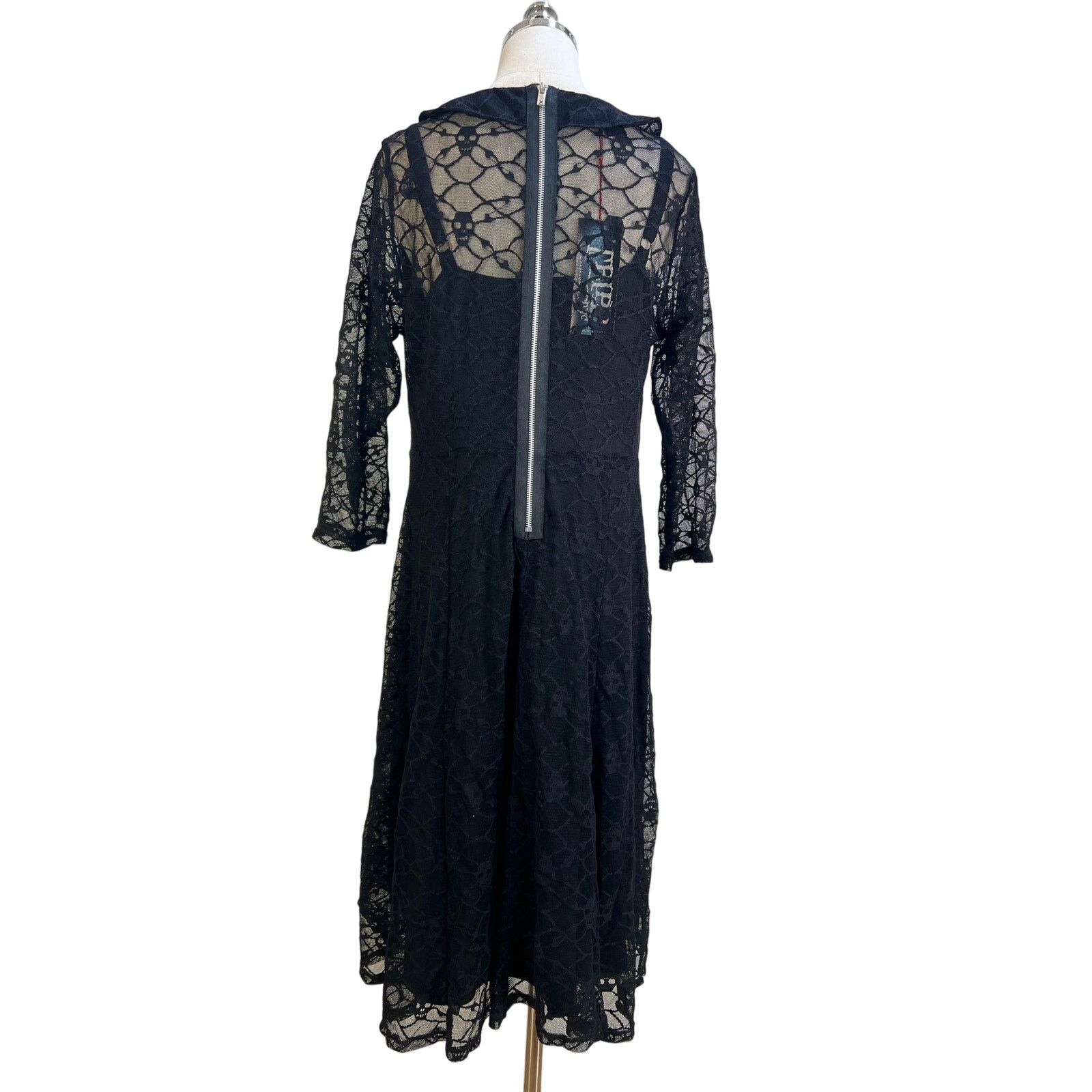 Tripp NYC Tripp NYC Skull Lace Dress Black Knee Length Mini Size XXL / US 16-18 / IT 52-54 - 11 Thumbnail