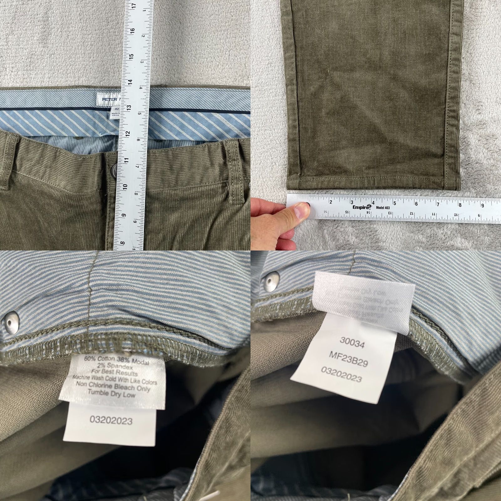 Peter Millar Peter Millar Pants Men 42x35 Juniper Corduroy Five-Pocket NWT Superior Soft Chino Classic Fit Size US 42 / EU 58 - 8 Thumbnail