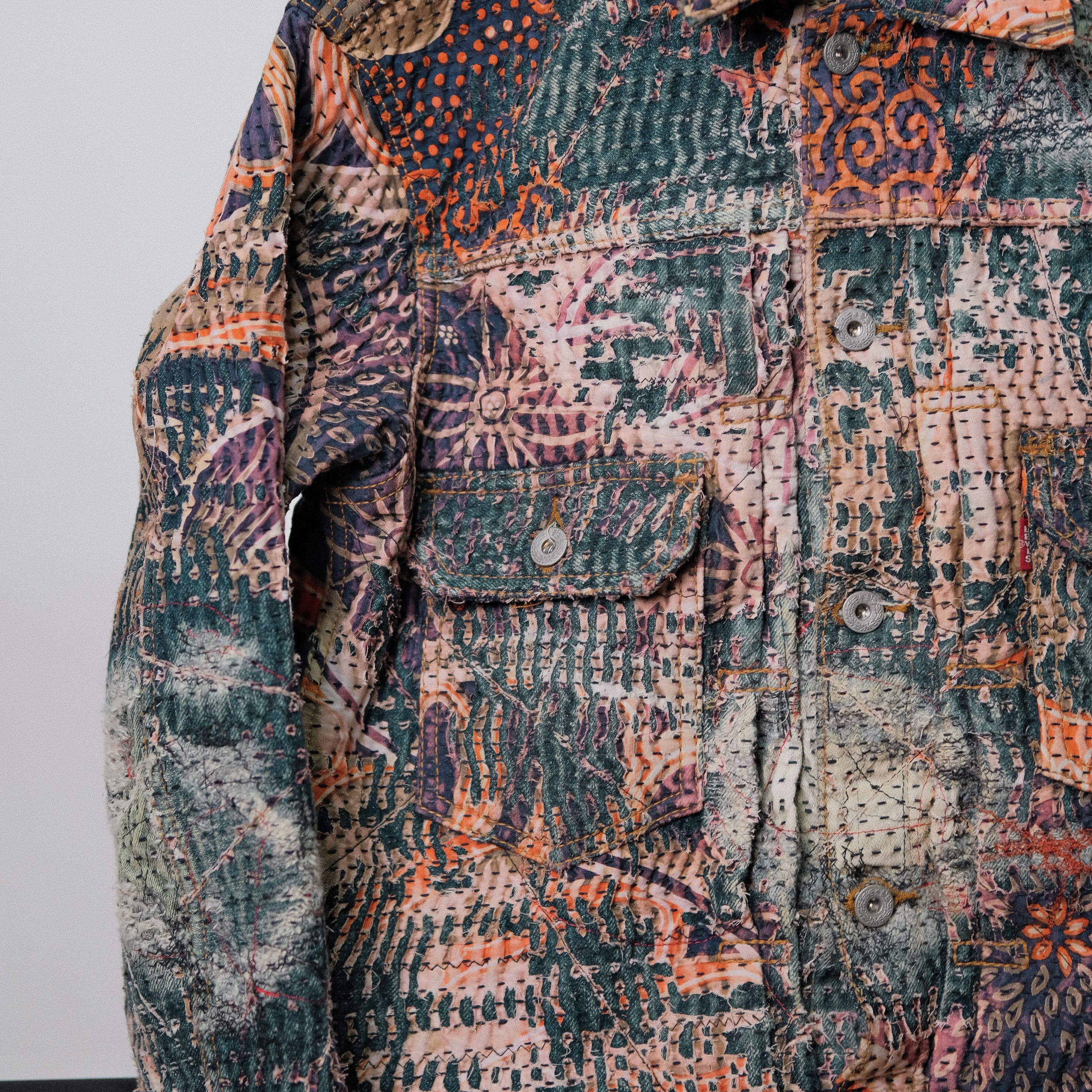 Levi's Levis 71507 Selvedge X Sashiko Boro Etnic Jacket Size US M / EU 48-50 / 2 - 5 Thumbnail