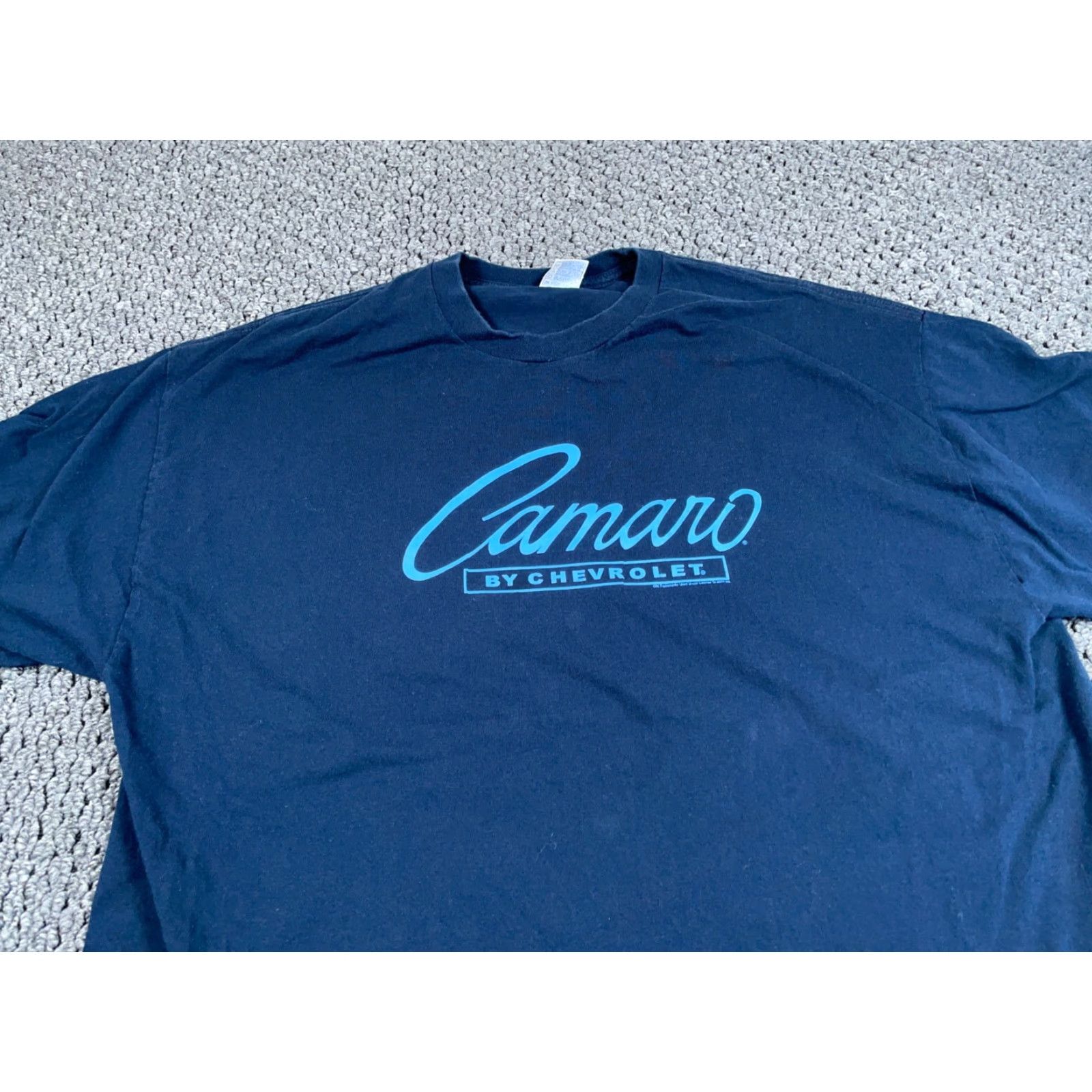 Logo 7 Chevrolet Camaro Logo Shirt Adult 2XL Dark Blue Crew Neck Cotton Graphic Print Alstyle Mens Size US XXL / EU 58 / 5 - 4 Thumbnail