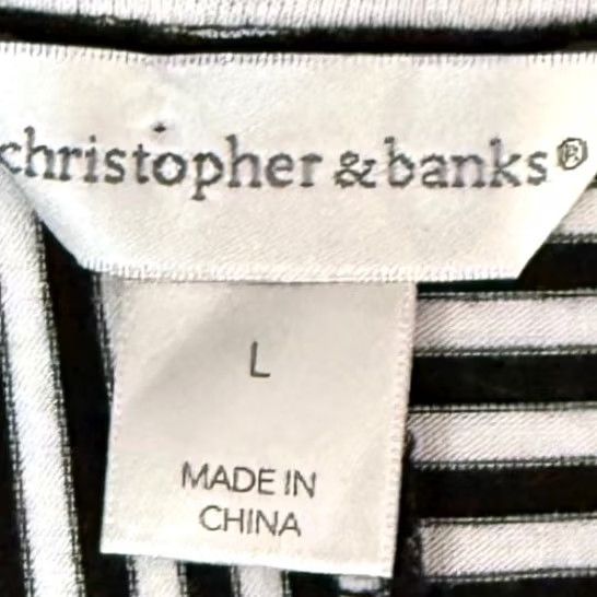 Vintage Christopher Banks L Tunic Top Striped Floral Lace Shoulder Parisian French Girl Size L / US 10 / IT 46 - 7 Thumbnail