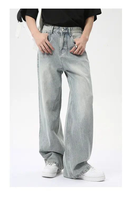 Other Washed light blue straight-leg loose-fitting jeans Size US 32 / EU 48 - 2 Thumbnail