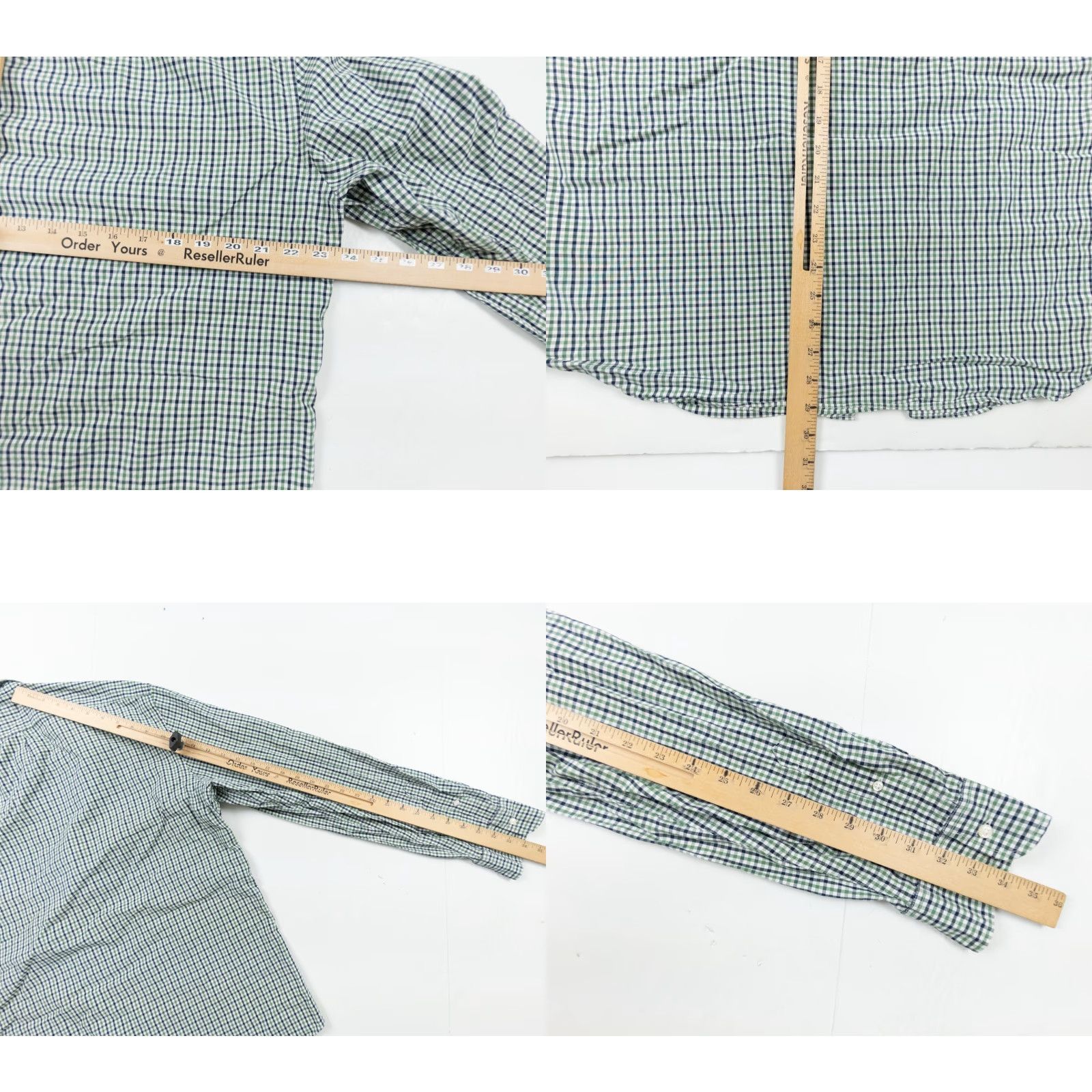 J.Crew VINTAGE not applicable; JCrew Men Shirt XL Green Blue Button-Up Long Sleeve Stretch Plaid Size US XL / EU 56 / 4 - 8 Thumbnail