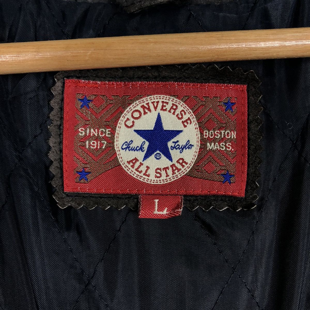 Japanese Brand Vintage Bomber Jacket Leather Converse Boston Mass All Star Size US L / EU 52-54 / 3 - 15 Thumbnail