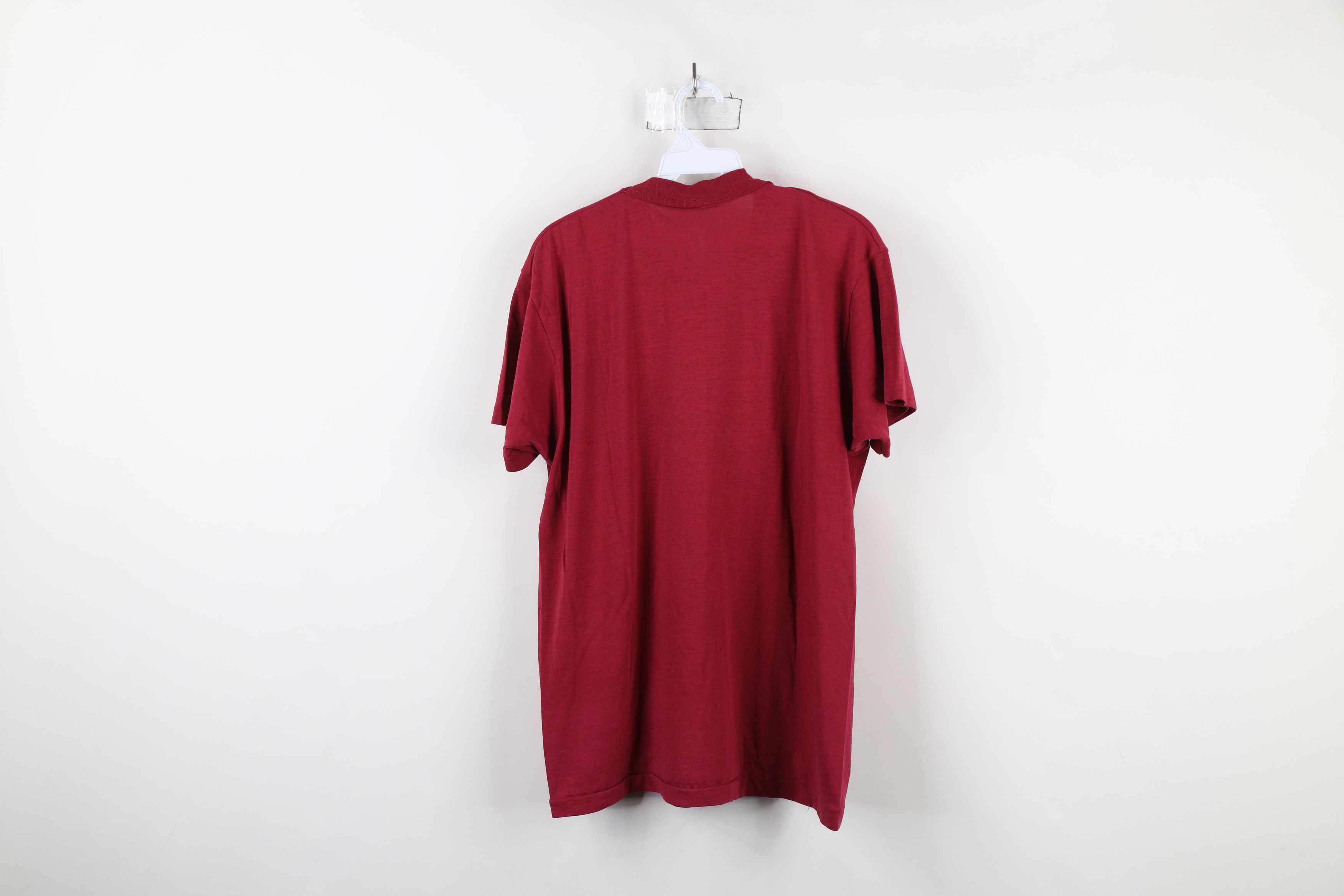 Vintage Vintage 90s Streetwear Blank Thin Pocket T-Shirt Red USA Size US M / EU 48-50 / 2 - 12 Thumbnail