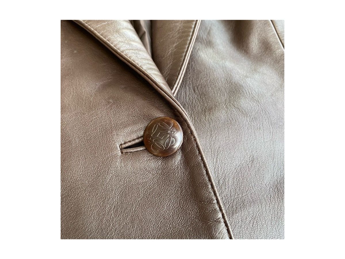 Loewe Vintage Loewe Chocolate Napa Pocket Leather Blazer Jacket Size US S / EU 44-46 / 1 - 6 Thumbnail