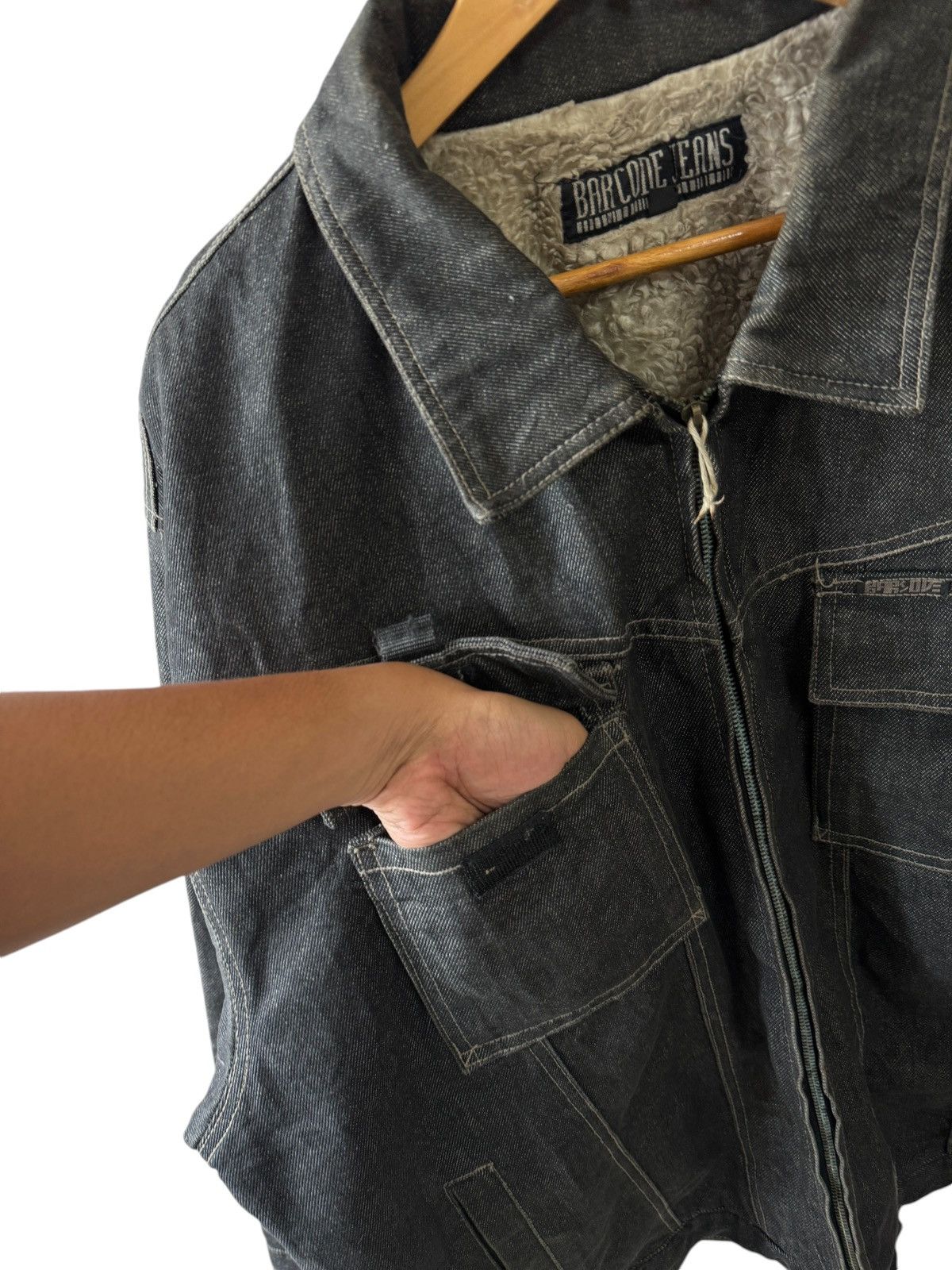 If Six Was Nine Vintage Barcode Jeans Denim Jacket Sherpa Size US XXL / EU 58 / 5 - 4 Thumbnail