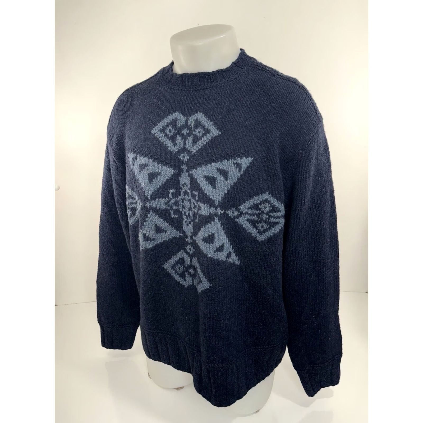 Ralph Lauren POLO RALPH LAUREN Sweater Mens L Silk Wool Hand Knit Pullover Blue Size US L / EU 52-54 / 3 - 2 Thumbnail