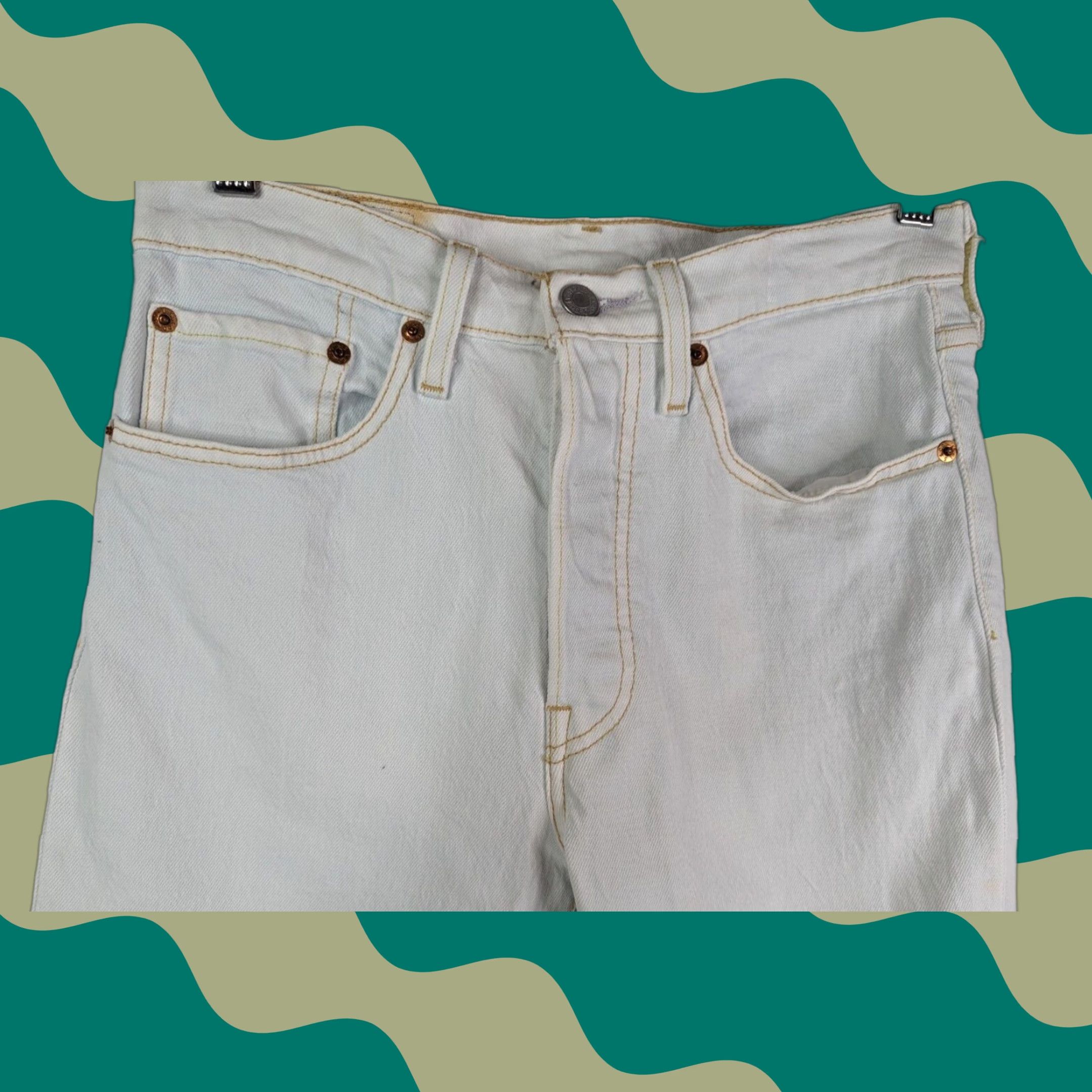 Levi's Levi's 501 S Skinny Jeans White Light Blue Denim 501 Model 26x28 Womens Size 26 Size 26" / US 2 / IT 38 - 1 Thumbnail