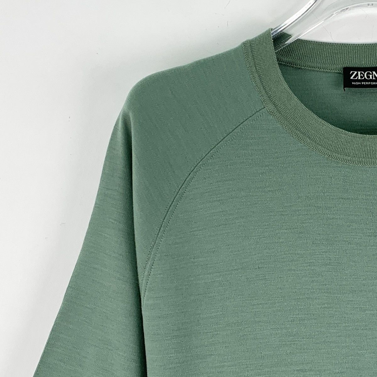 Z Zegna Zegna Green Wool Crew Neck Short Sleeve T-shirt K26WX Size US M / EU 48-50 / 2 - 3 Thumbnail