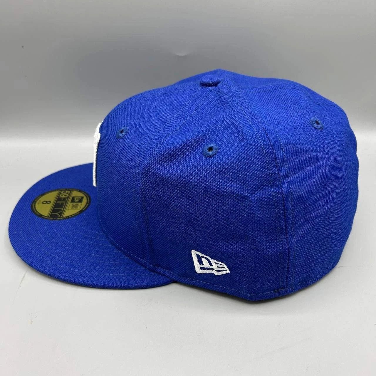 New Era Kansas City Royals Hat Men 8 Blue Gray MLB Fitted Cap Wool Size ONE SIZE - 7 Thumbnail