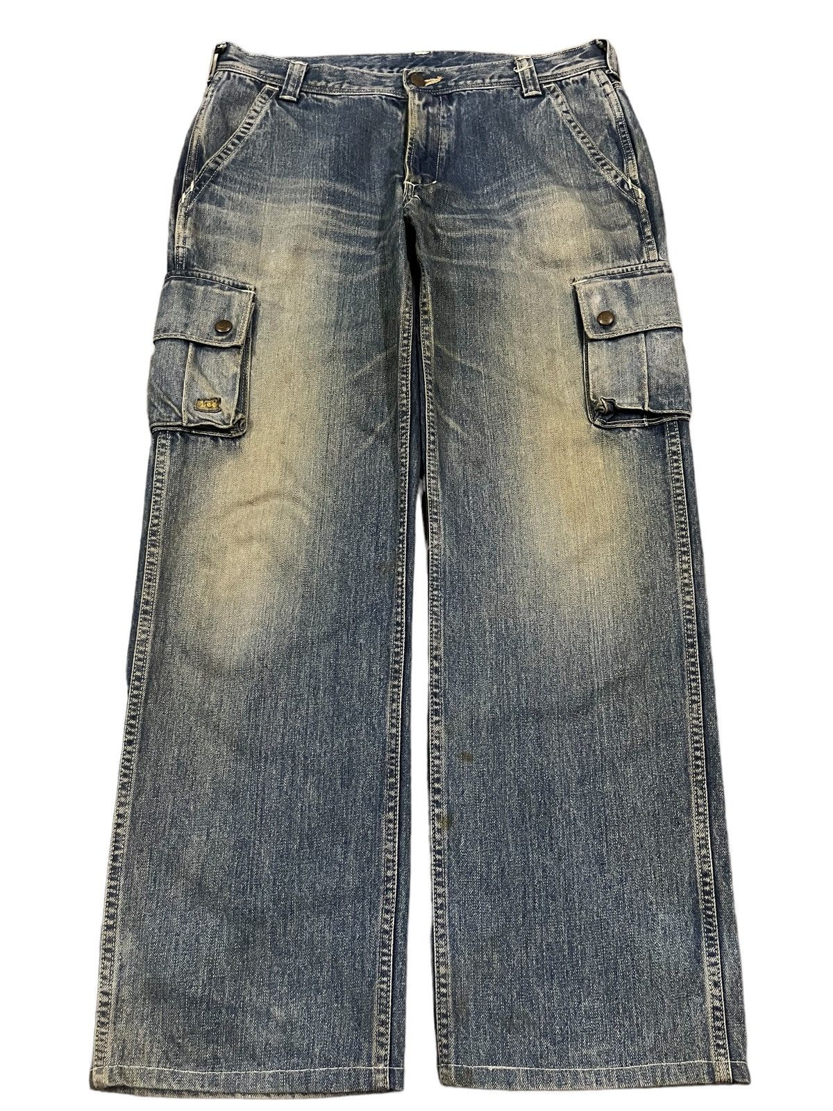 Japanese Brand × Le Grande Bleu (L.G.B.) Vintage Lee Mud Washed Multi Pocket Cargo Baggy Jeans Size US 32 / EU 48 - 1 Thumbnail