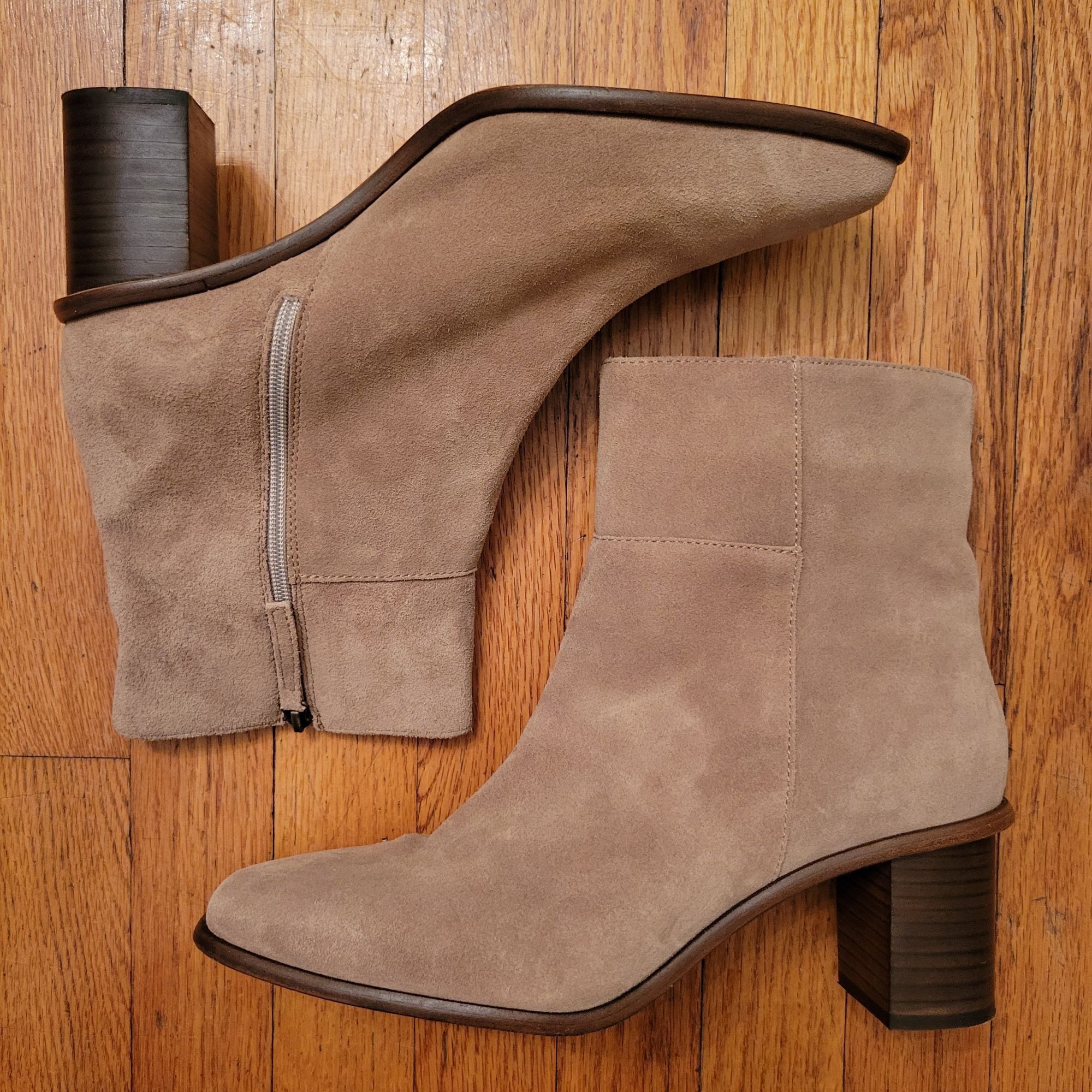 Portland Leather Patina 11 Suede Ankle Boots 41 VERO Square Toe Handmade Port Size US 11 / IT 41 - 3 Thumbnail