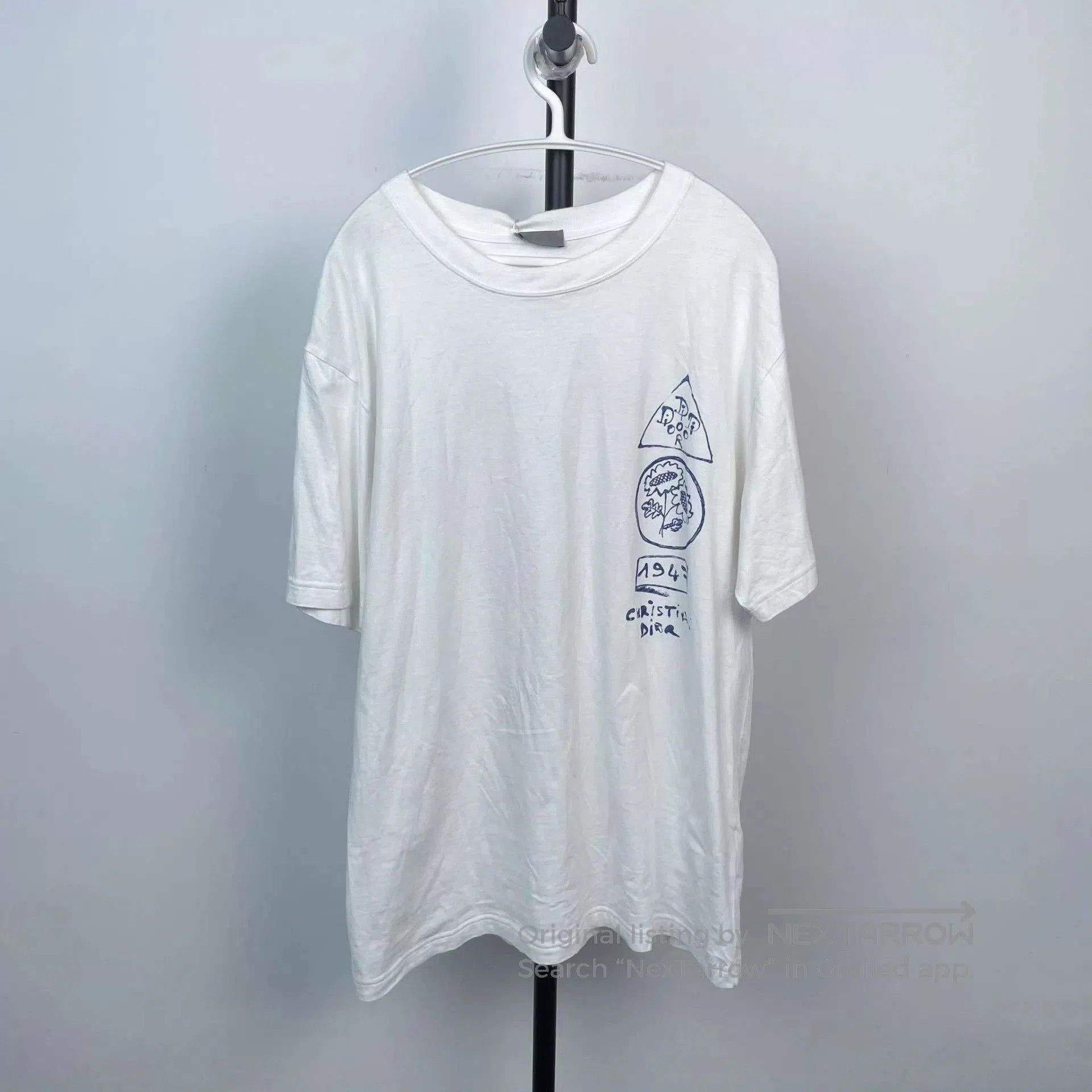 Dior White Short-Sleeve Graphic T-Shirt. Size US L / EU 52-54 / 3 - 1 Thumbnail