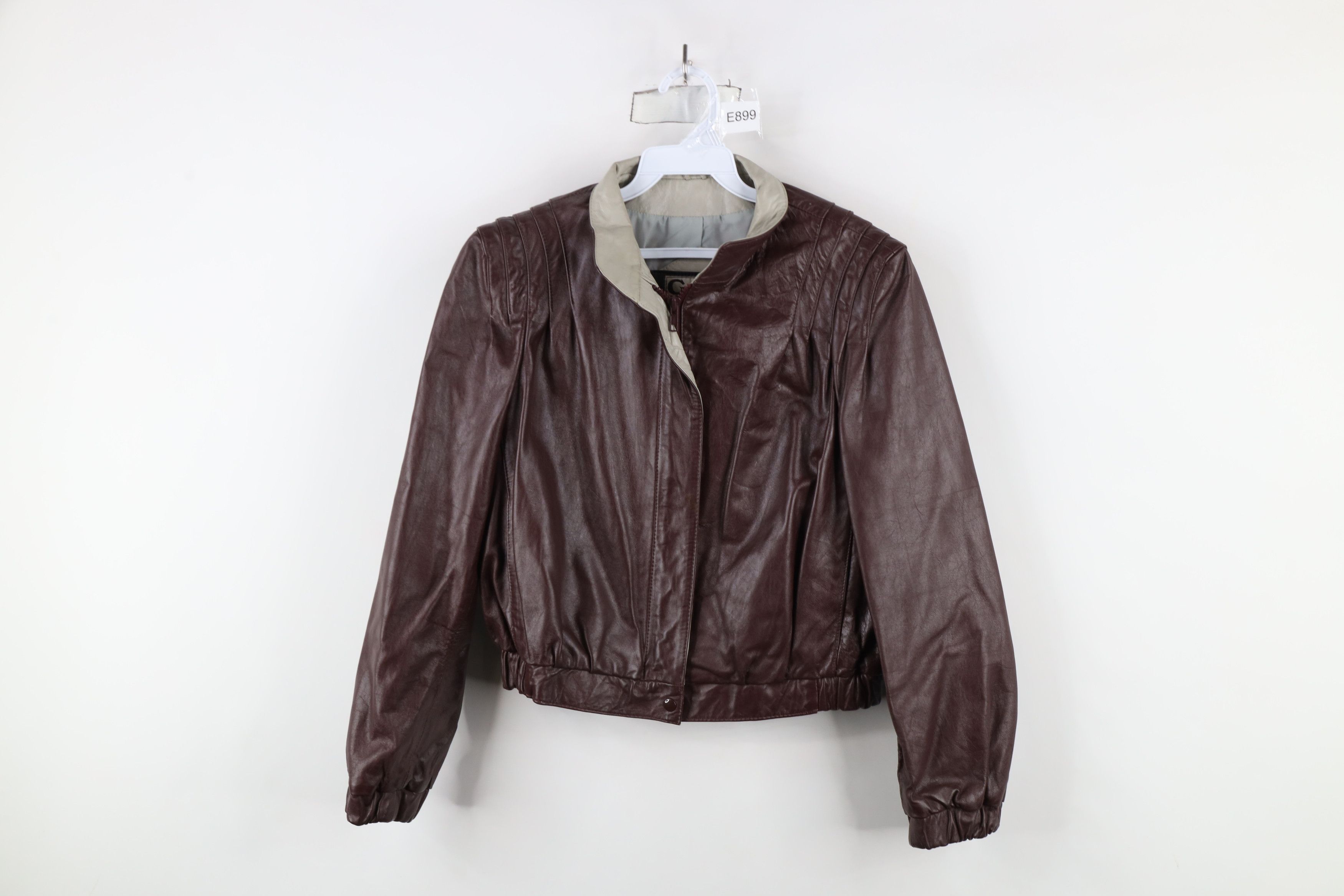 Vintage Vintage 80s 90s Streetwear Leather Bomber Jacket Oxblood Red Size M / US 6-8 / IT 42-44 - 1 Thumbnail