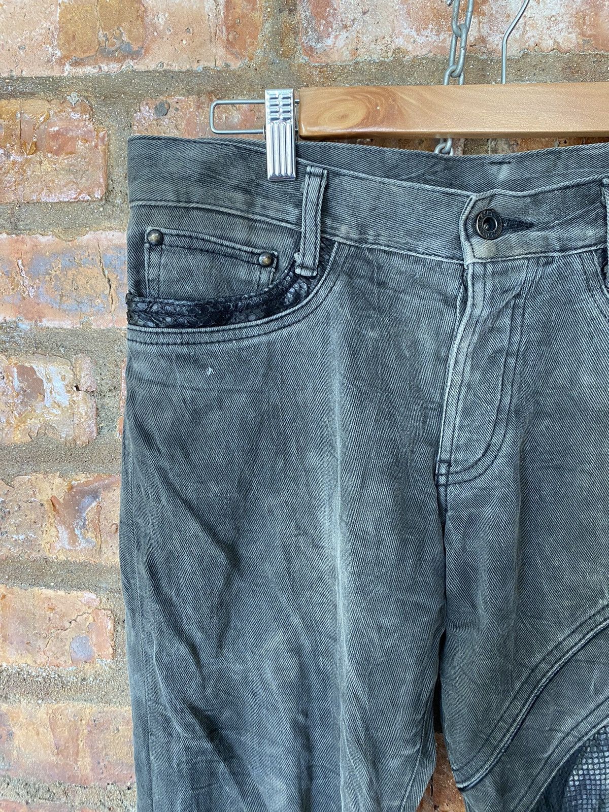 5351 POUR LES HOMMES Vtg 5351 Pour Les Hommes Snake leather flare wash pants Size US 31 - 8 Thumbnail
