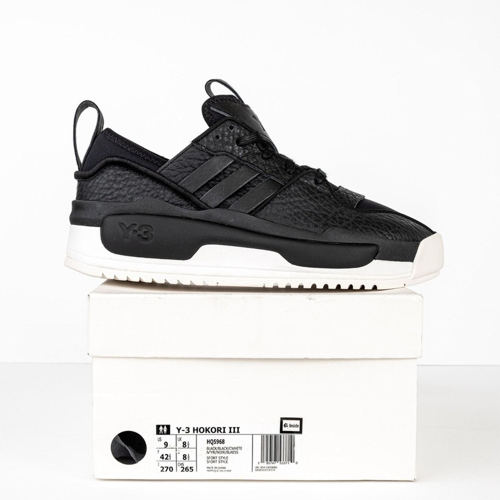 Adidas Men's Adidas Y-3 Hokori III Trainers HQ5968 Black/White US 9 Size US 9 / EU 42 - 2 Thumbnail