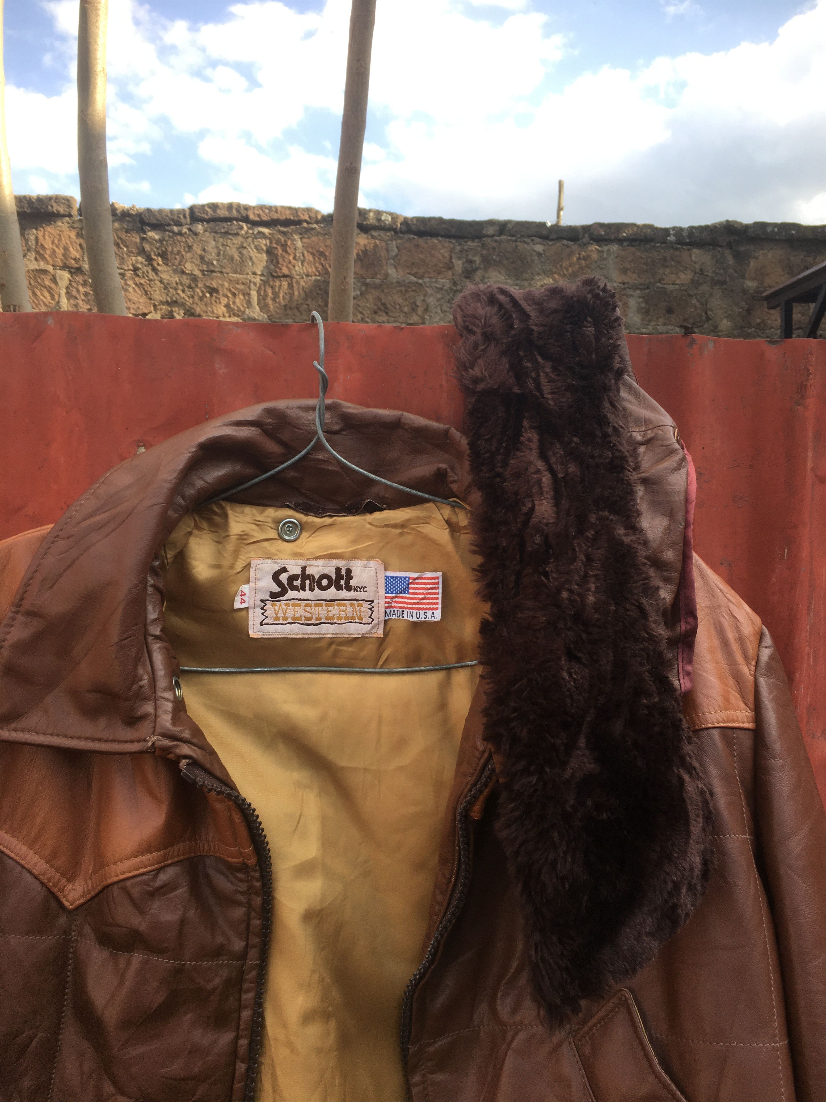 Schott VTG Rare Schott NYC BROWN Bomber leather jacket sz USA 44 Size US L / EU 52-54 / 3 - 15 Thumbnail