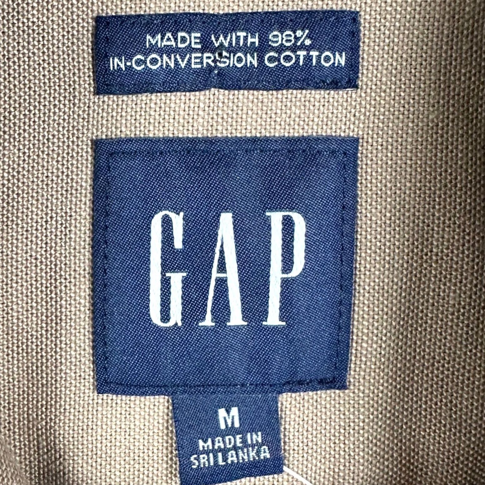 Gap GAP Button-Down Shirt Mens M Tan Brown Solid Long Sleeve Button-Front Collar-Down Casual Workwear Size US M / EU 48-50 / 2 - 4 Thumbnail