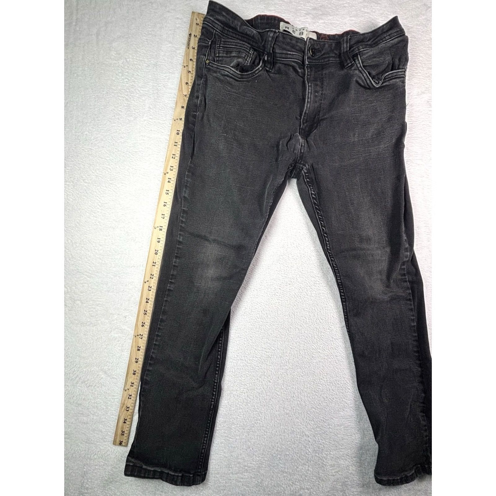 Vintage Artful Rebel Jeans Mens Size 34x30 Black Slim Fit Stretch Denim 5-Pocket Art Tapered Button Waist 34 Inseam 30 Inseam? Size US 34 / EU 50 - 4 Thumbnail