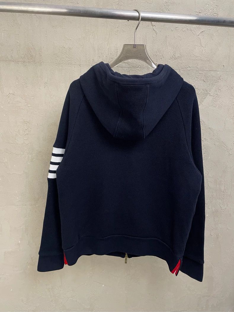 Thom Browne Thom browne Navy blue four-striped waffe zipper jacket 2504 Size US L / EU 52-54 / 3 - 2 Thumbnail