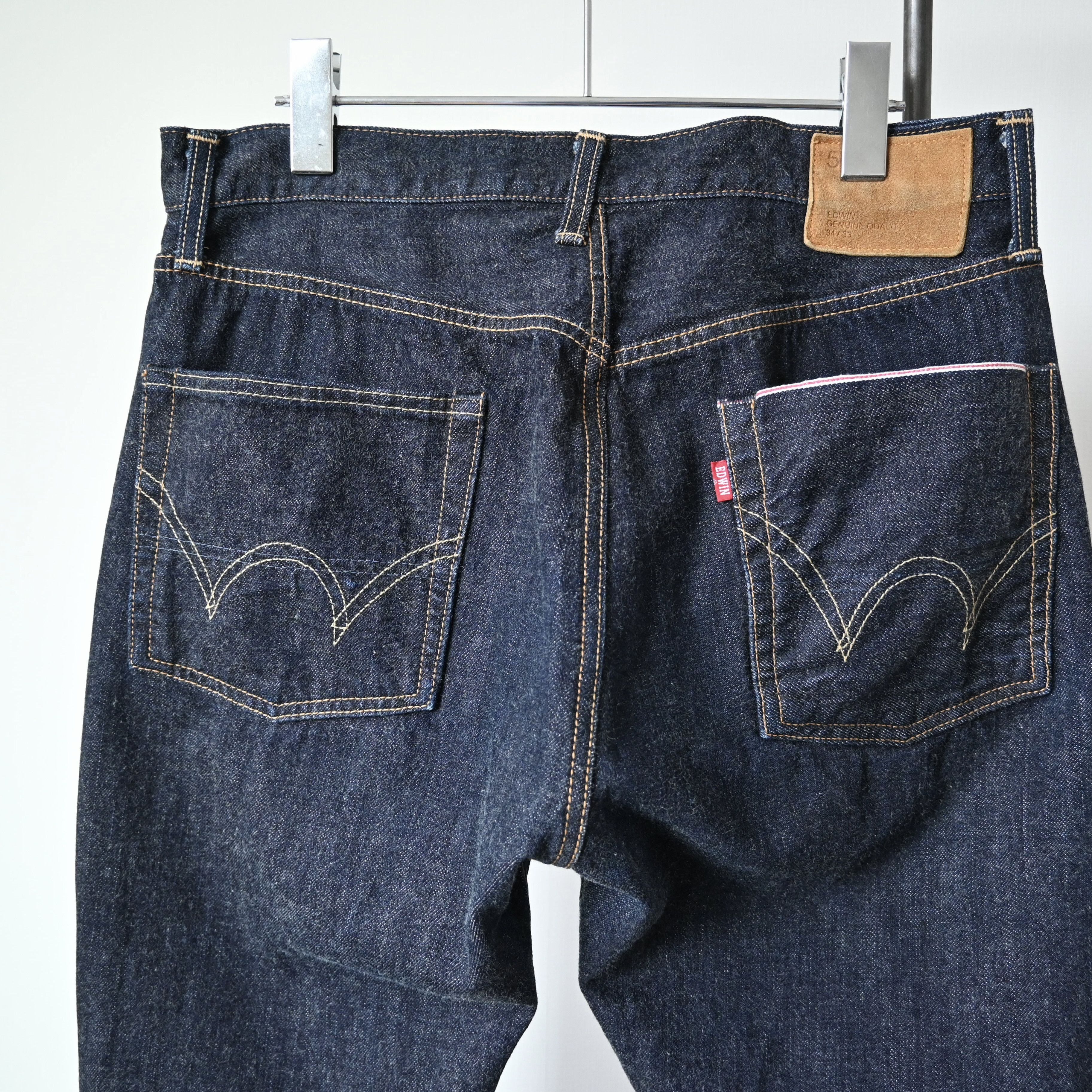 Edwin VTG 2000s EDWIN 505s dark indigo selvedged denim jeans Size US 33 - 3 Thumbnail