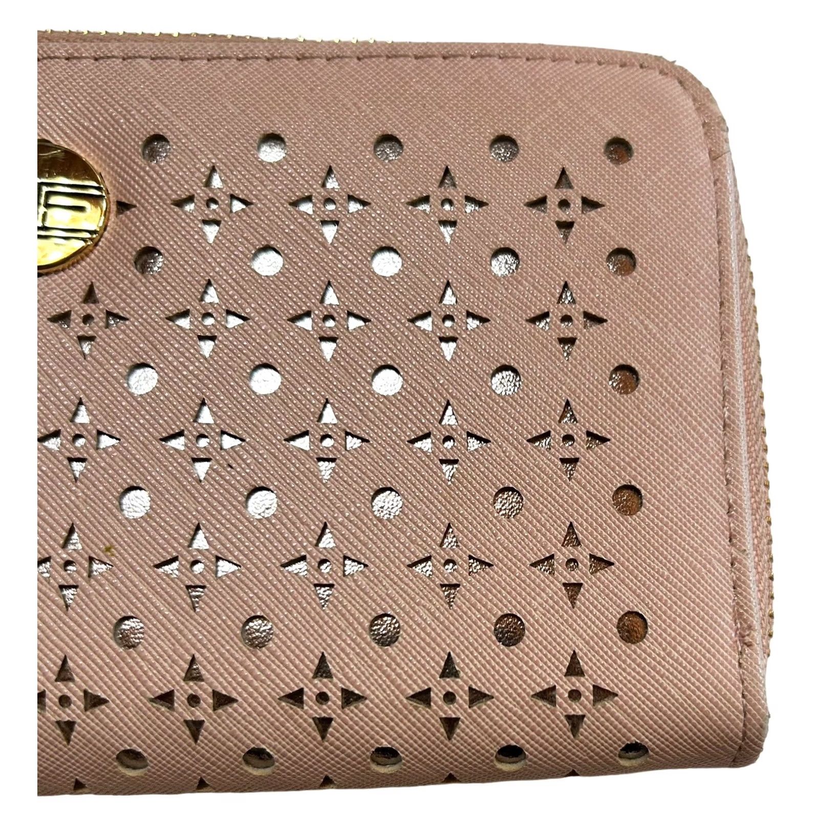 Vintage URBAN ENERGY Wallet Women Pink Credit Card Holder Read Zip-Around Geometric Logo Condensed Size ONE SIZE - 2 Thumbnail