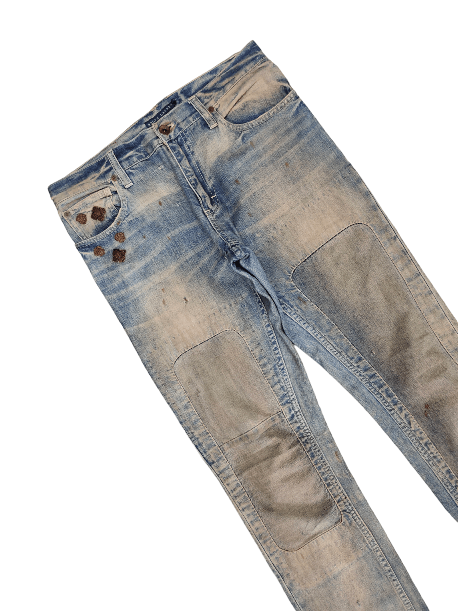 Polo Ralph Lauren Ralph Lauren Distress Faded Rusty Patchwork Skinny Jeans Size US 29 - 6 Thumbnail