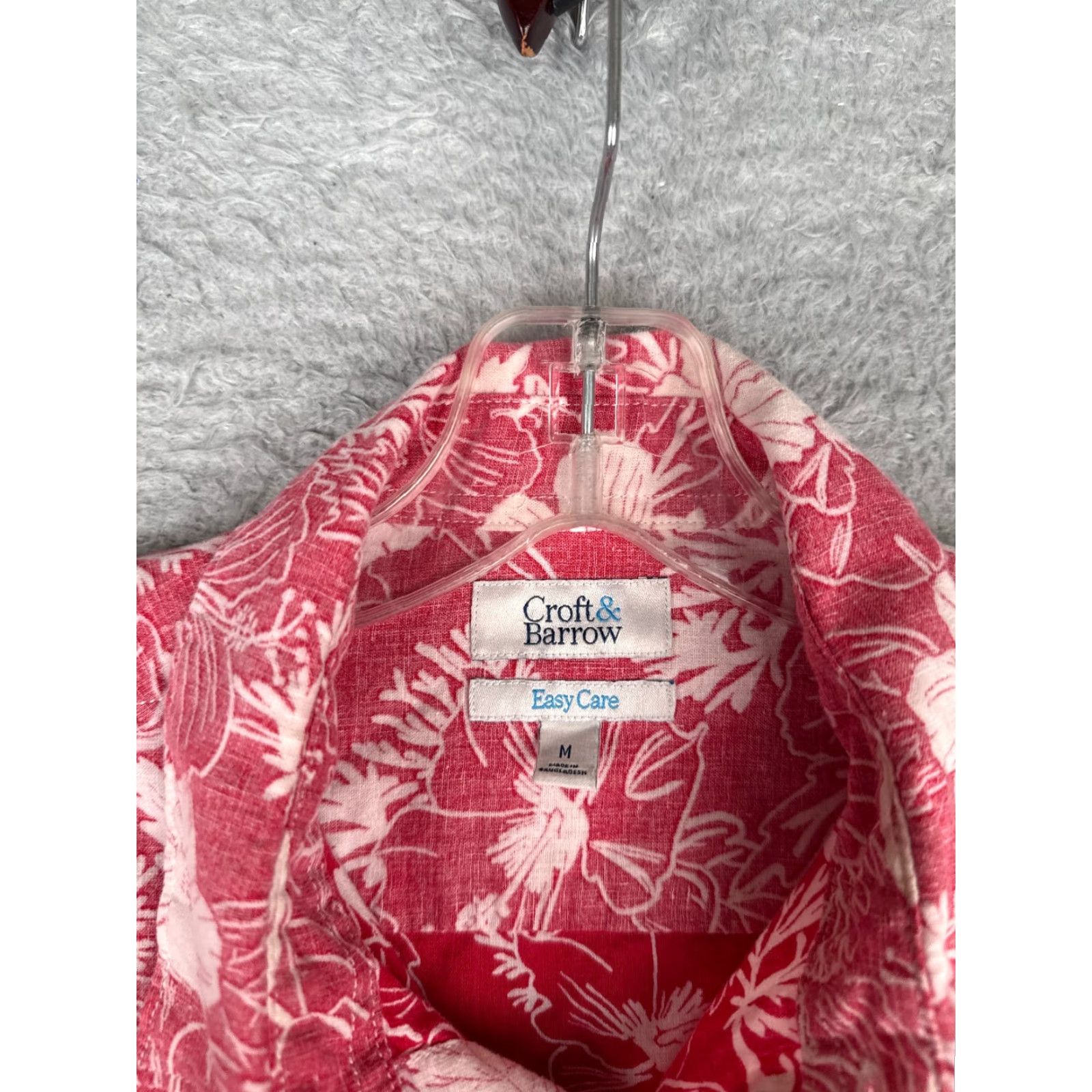 Croft & Barrow Croft & Barrow Shirt Men M Red Floral Button Linen Cotton Hawaiian Aloha Beach Vacation Casual Shirt Size US M / EU 48-50 / 2 - 7 Thumbnail
