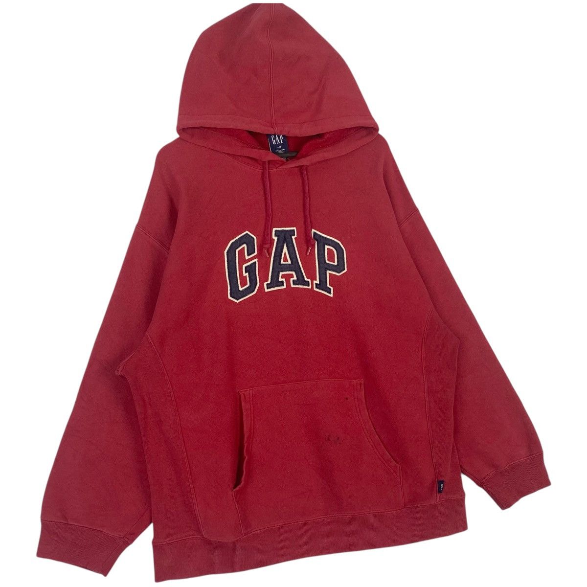 Gap × Vintage Vintage GAP Hoodie Full Zip Big Logo Embroidered Red Size L Size US L / EU 52-54 / 3 - 3 Thumbnail