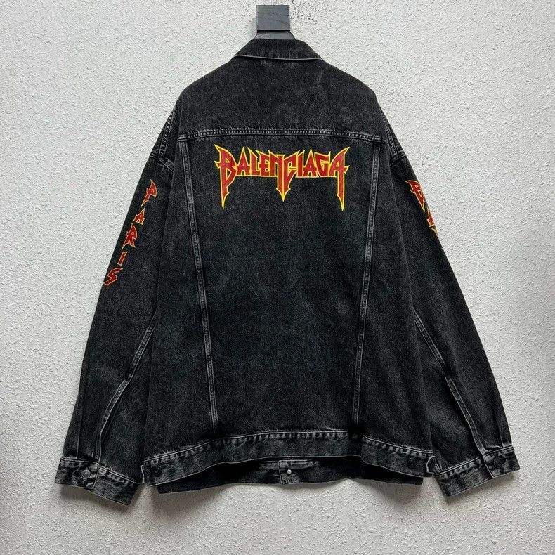 Balenciaga Balenciaga Flame Logo Denim Jacket Size US M / EU 48-50 / 2 - 2 Thumbnail