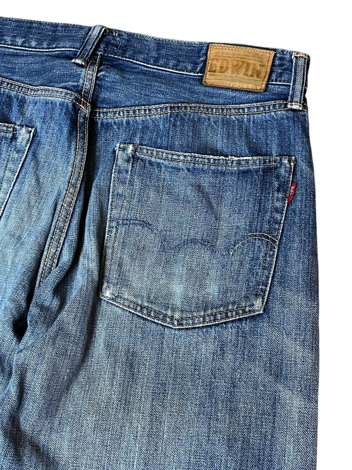 Edwin VINTAGE EDWIN 505SX-R DISTRESSED REDLINE SELVEDGE JEANS Size US 33 - 6 Thumbnail