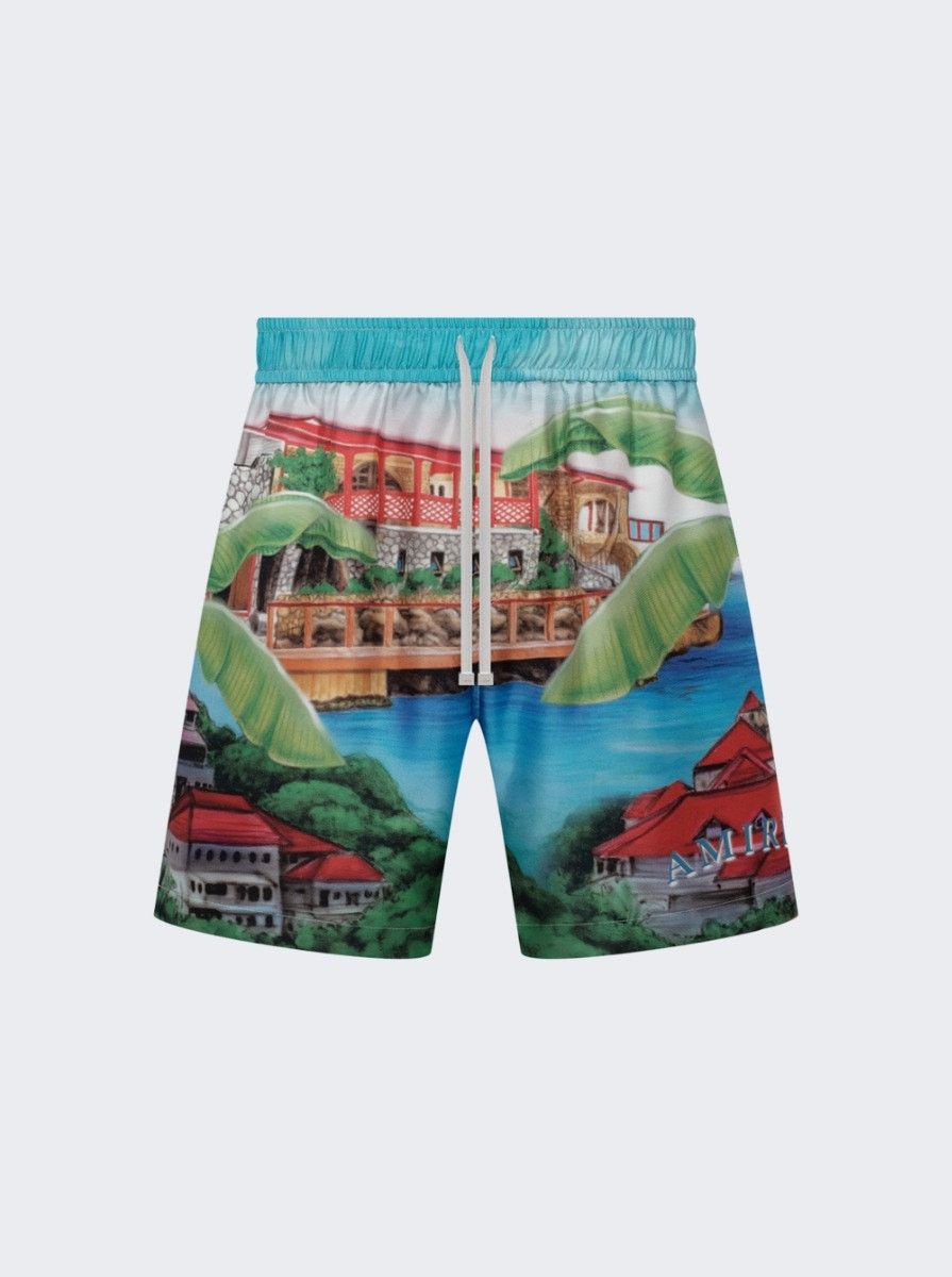 Amiri o1mle0326 Eden Rock Silk Shorts in Multicolor Size US 40 / EU 56 - 2 Thumbnail