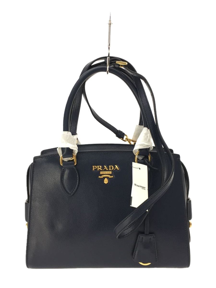 Prada Prada Shoulder Bag Leather Handbag Navy Size ONE SIZE - 1 Preview