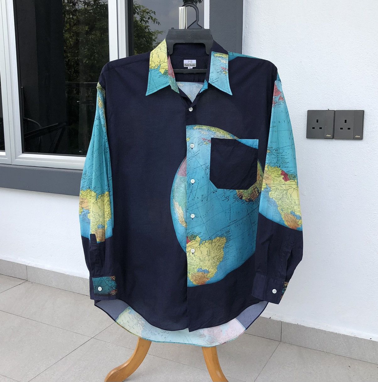 Paul Smith Globe Pattern Vintage Rare Design Shirt