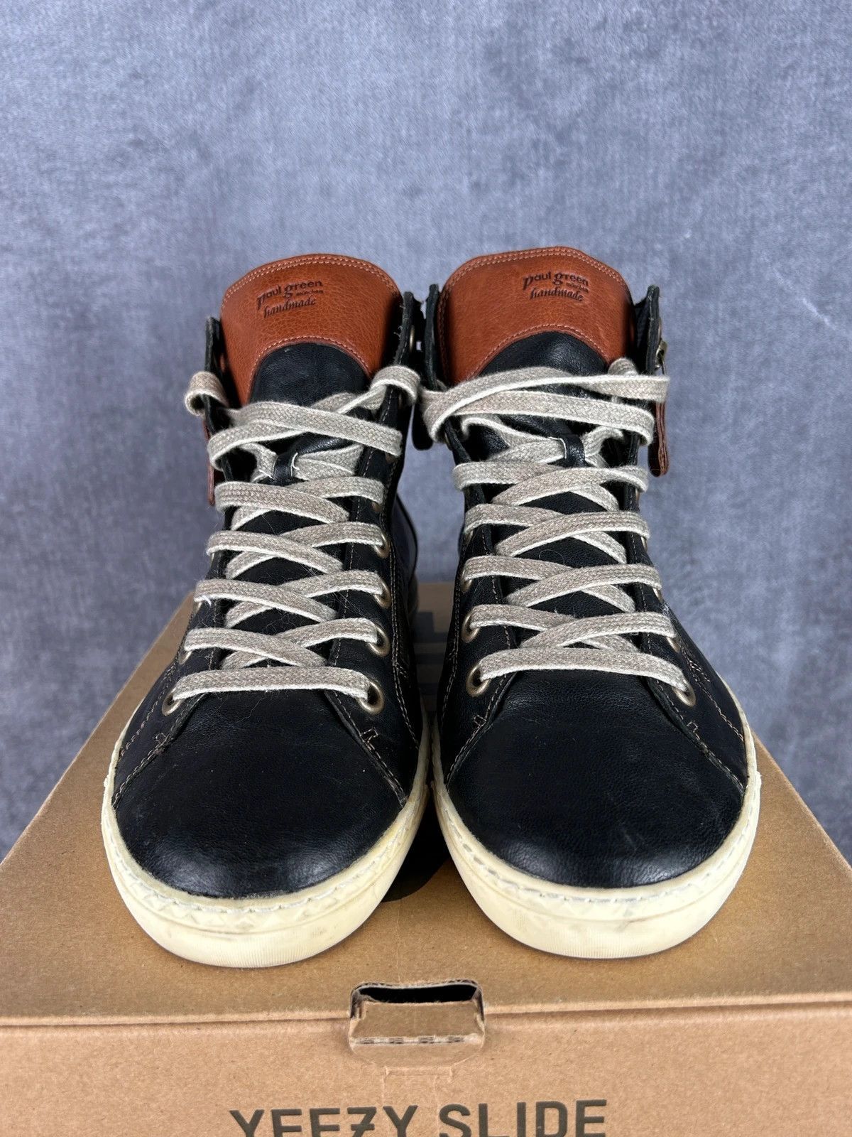 Designer Paul Green Handmade high sneakers leather mini logo Size US 7 / EU 40 - 6 Thumbnail